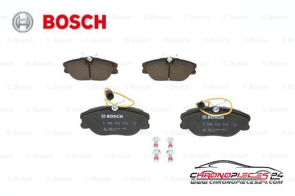 Achat de BOSCH 0 986 424 374 Kit de plaquettes de frein, frein à disque pas chères