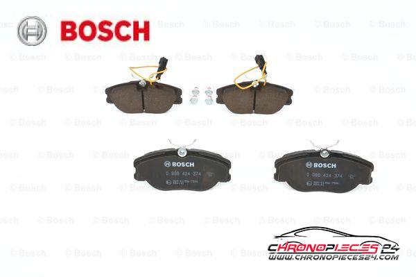 Achat de BOSCH 0 986 424 374 Kit de plaquettes de frein, frein à disque pas chères