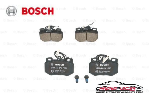 Achat de BOSCH 0 986 424 376 Kit de plaquettes de frein, frein à disque pas chères