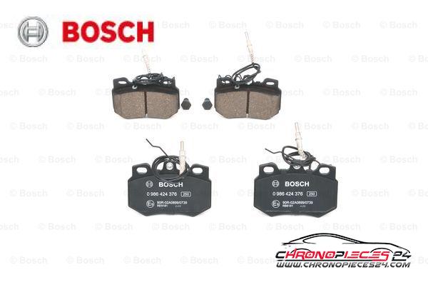 Achat de BOSCH 0 986 424 376 Kit de plaquettes de frein, frein à disque pas chères