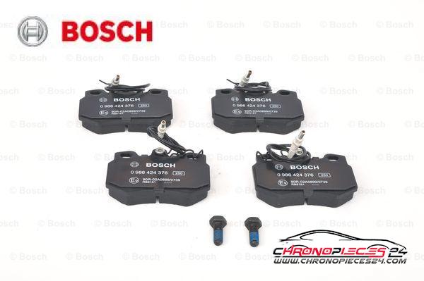 Achat de BOSCH 0 986 424 376 Kit de plaquettes de frein, frein à disque pas chères