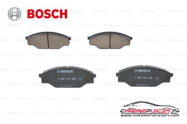 Achat de BOSCH 0 986 424 382 Kit de plaquettes de frein, frein à disque pas chères