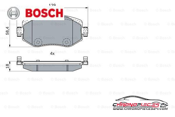 Achat de BOSCH 0 986 424 386 Kit de plaquettes de frein, frein à disque pas chères