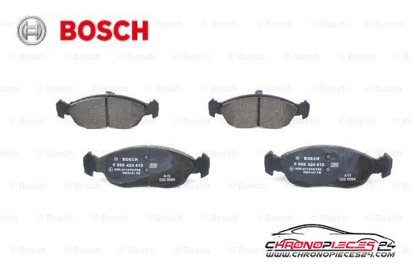 Achat de BOSCH 0 986 424 410 Kit de plaquettes de frein, frein à disque pas chères