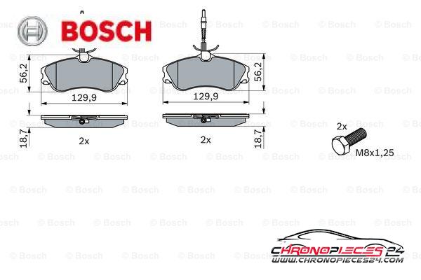 Achat de BOSCH 0 986 424 414 Kit de plaquettes de frein, frein à disque pas chères