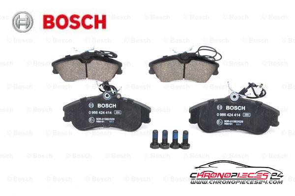 Achat de BOSCH 0 986 424 414 Kit de plaquettes de frein, frein à disque pas chères