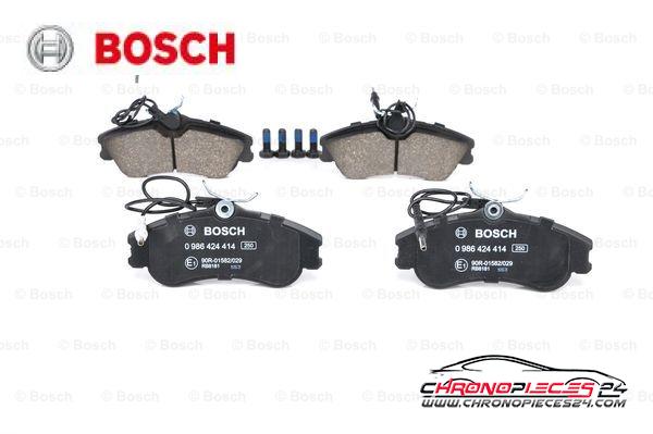 Achat de BOSCH 0 986 424 414 Kit de plaquettes de frein, frein à disque pas chères