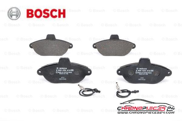 Achat de BOSCH 0 986 424 415 Kit de plaquettes de frein, frein à disque pas chères