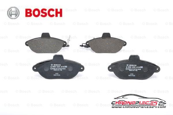 Achat de BOSCH 0 986 424 415 Kit de plaquettes de frein, frein à disque pas chères