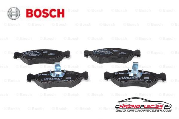 Achat de BOSCH 0 986 424 416 Kit de plaquettes de frein, frein à disque pas chères