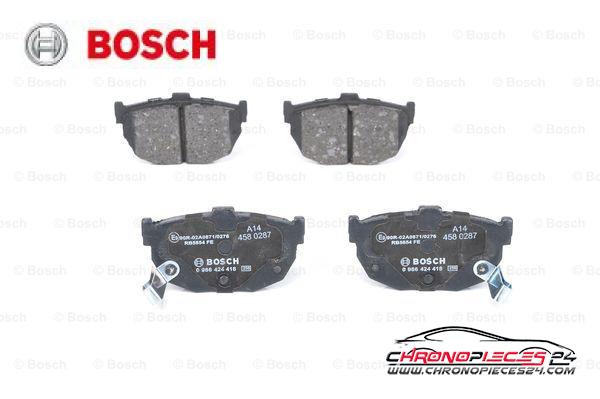 Achat de BOSCH 0 986 424 418 Kit de plaquettes de frein, frein à disque pas chères