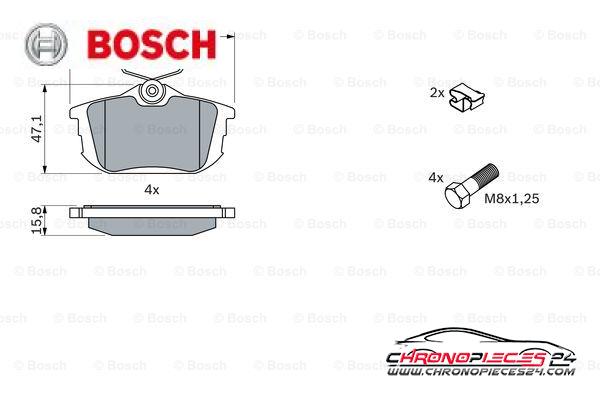 Achat de BOSCH 0 986 424 427 Kit de plaquettes de frein, frein à disque pas chères