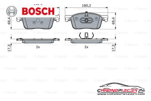 Achat de BOSCH 0 986 424 436 Kit de plaquettes de frein, frein à disque pas chères