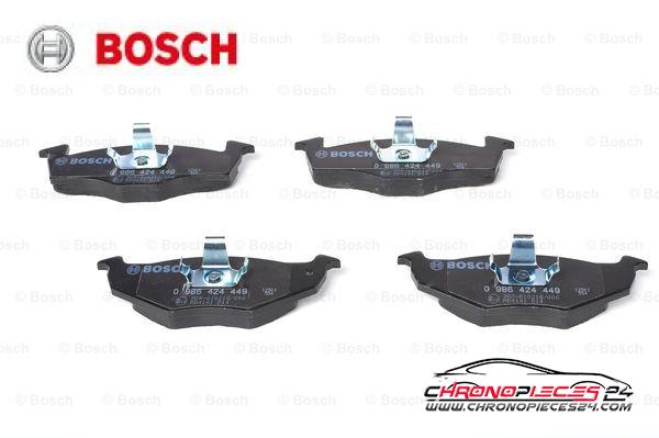 Achat de BOSCH 0 986 424 449 Kit de plaquettes de frein, frein à disque pas chères