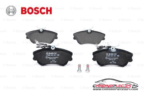 Achat de BOSCH 0 986 424 451 Kit de plaquettes de frein, frein à disque pas chères