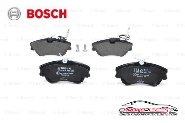 Achat de BOSCH 0 986 424 451 Kit de plaquettes de frein, frein à disque pas chères