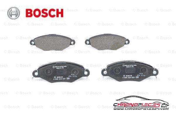 Achat de BOSCH 0 986 424 453 Kit de plaquettes de frein, frein à disque pas chères