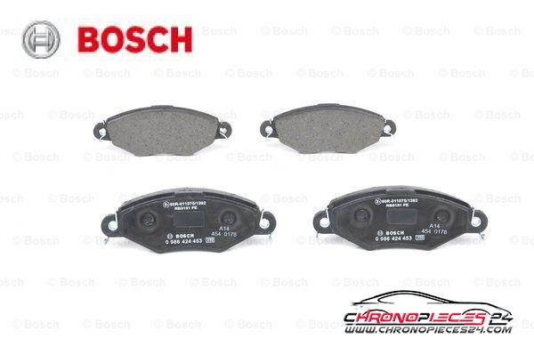 Achat de BOSCH 0 986 424 453 Kit de plaquettes de frein, frein à disque pas chères