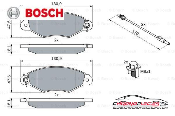 Achat de BOSCH 0 986 424 455 Kit de plaquettes de frein, frein à disque pas chères