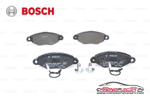 Achat de BOSCH 0 986 424 455 Kit de plaquettes de frein, frein à disque pas chères