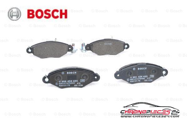 Achat de BOSCH 0 986 424 455 Kit de plaquettes de frein, frein à disque pas chères