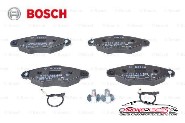 Achat de BOSCH 0 986 424 455 Kit de plaquettes de frein, frein à disque pas chères