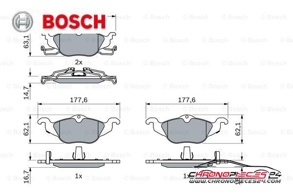 Achat de BOSCH 0 986 424 456 Kit de plaquettes de frein, frein à disque pas chères