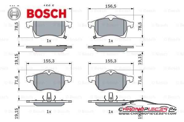 Achat de BOSCH 0 986 424 457 Kit de plaquettes de frein, frein à disque pas chères