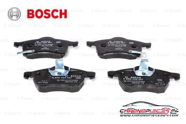 Achat de BOSCH 0 986 424 457 Kit de plaquettes de frein, frein à disque pas chères