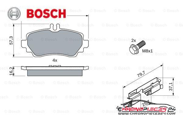 Achat de BOSCH 0 986 424 469 Kit de plaquettes de frein, frein à disque pas chères