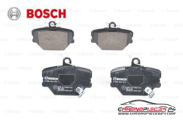 Achat de BOSCH 0 986 424 471 Kit de plaquettes de frein, frein à disque pas chères