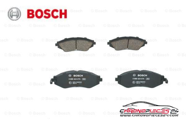 Achat de BOSCH 0 986 424 474 Kit de plaquettes de frein, frein à disque pas chères