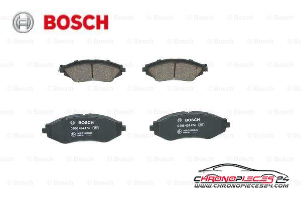 Achat de BOSCH 0 986 424 474 Kit de plaquettes de frein, frein à disque pas chères