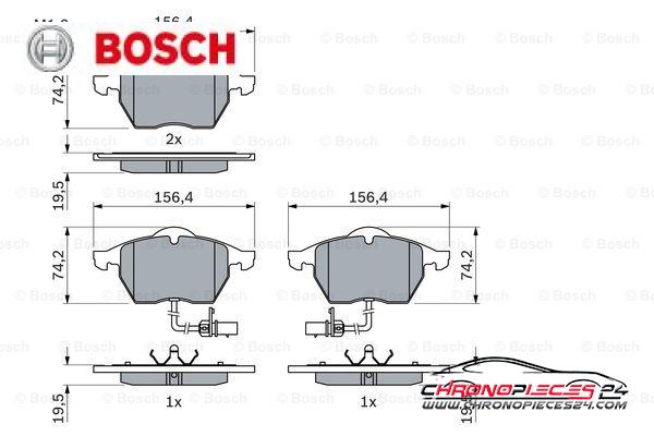 Achat de BOSCH 0 986 424 482 Kit de plaquettes de frein, frein à disque pas chères