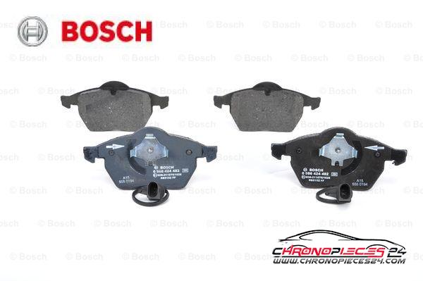 Achat de BOSCH 0 986 424 482 Kit de plaquettes de frein, frein à disque pas chères