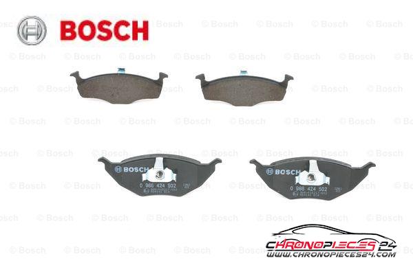 Achat de BOSCH 0 986 424 502 Kit de plaquettes de frein, frein à disque pas chères