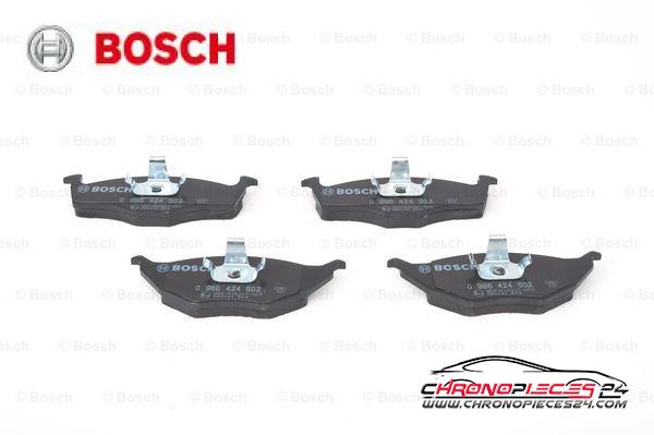 Achat de BOSCH 0 986 424 502 Kit de plaquettes de frein, frein à disque pas chères