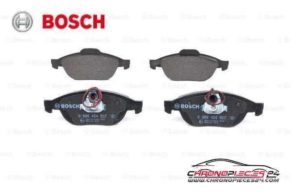 Achat de BOSCH 0 986 424 507 Kit de plaquettes de frein, frein à disque pas chères