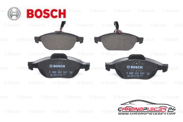 Achat de BOSCH 0 986 424 507 Kit de plaquettes de frein, frein à disque pas chères