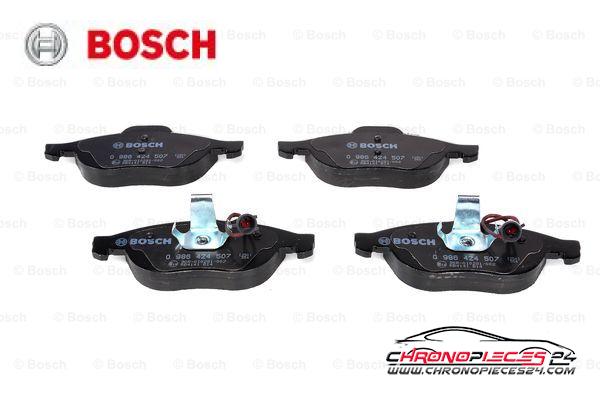 Achat de BOSCH 0 986 424 507 Kit de plaquettes de frein, frein à disque pas chères