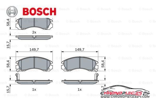 Achat de BOSCH 0 986 424 523 Kit de plaquettes de frein, frein à disque pas chères