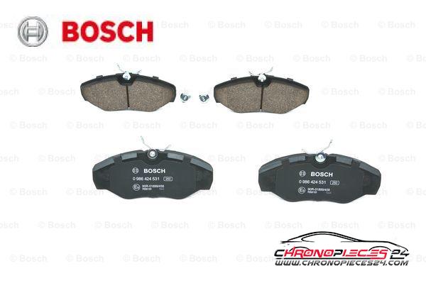 Achat de BOSCH 0 986 424 531 Kit de plaquettes de frein, frein à disque pas chères