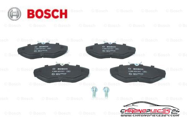 Achat de BOSCH 0 986 424 531 Kit de plaquettes de frein, frein à disque pas chères