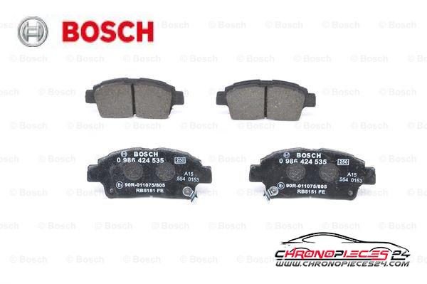 Achat de BOSCH 0 986 424 535 Kit de plaquettes de frein, frein à disque pas chères