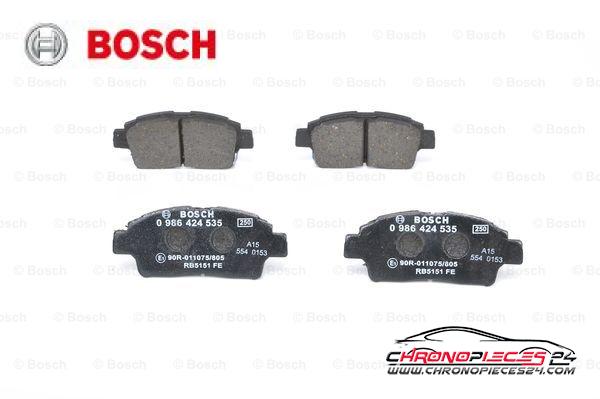 Achat de BOSCH 0 986 424 535 Kit de plaquettes de frein, frein à disque pas chères