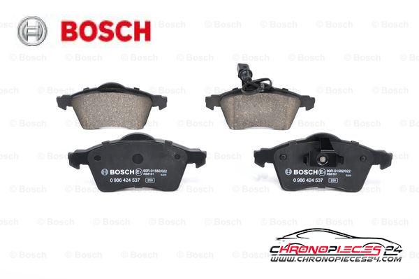 Achat de BOSCH 0 986 424 537 Kit de plaquettes de frein, frein à disque pas chères