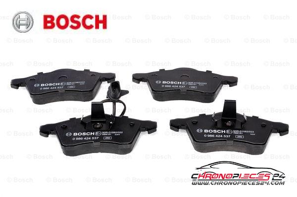 Achat de BOSCH 0 986 424 537 Kit de plaquettes de frein, frein à disque pas chères