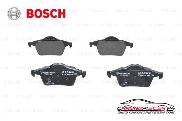 Achat de BOSCH 0 986 424 539 Kit de plaquettes de frein, frein à disque pas chères