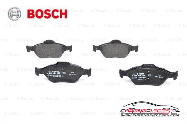 Achat de BOSCH 0 986 424 558 Kit de plaquettes de frein, frein à disque pas chères