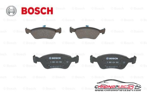 Achat de BOSCH 0 986 424 560 Kit de plaquettes de frein, frein à disque pas chères